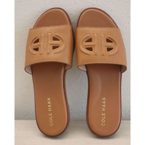 Cole Haan W27705 Women's Sz 6B Pecan Brown Flynn Logo Slide Sandals - Picture 3 of 6